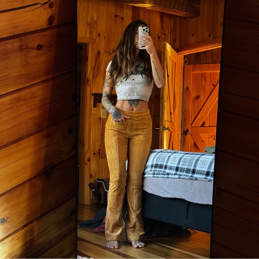 Suede pants